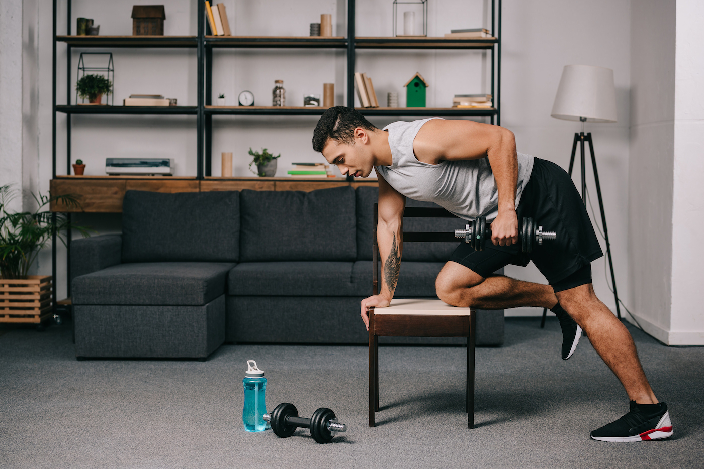 Man doing dips